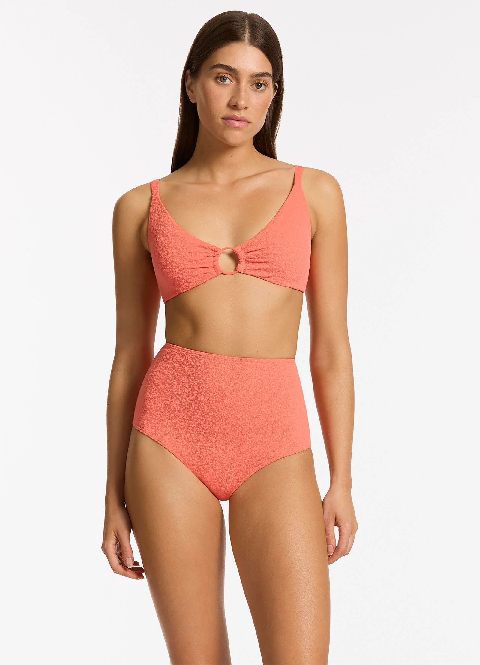 Alessia High Waist Bikini Bottom - Guava - Image 4