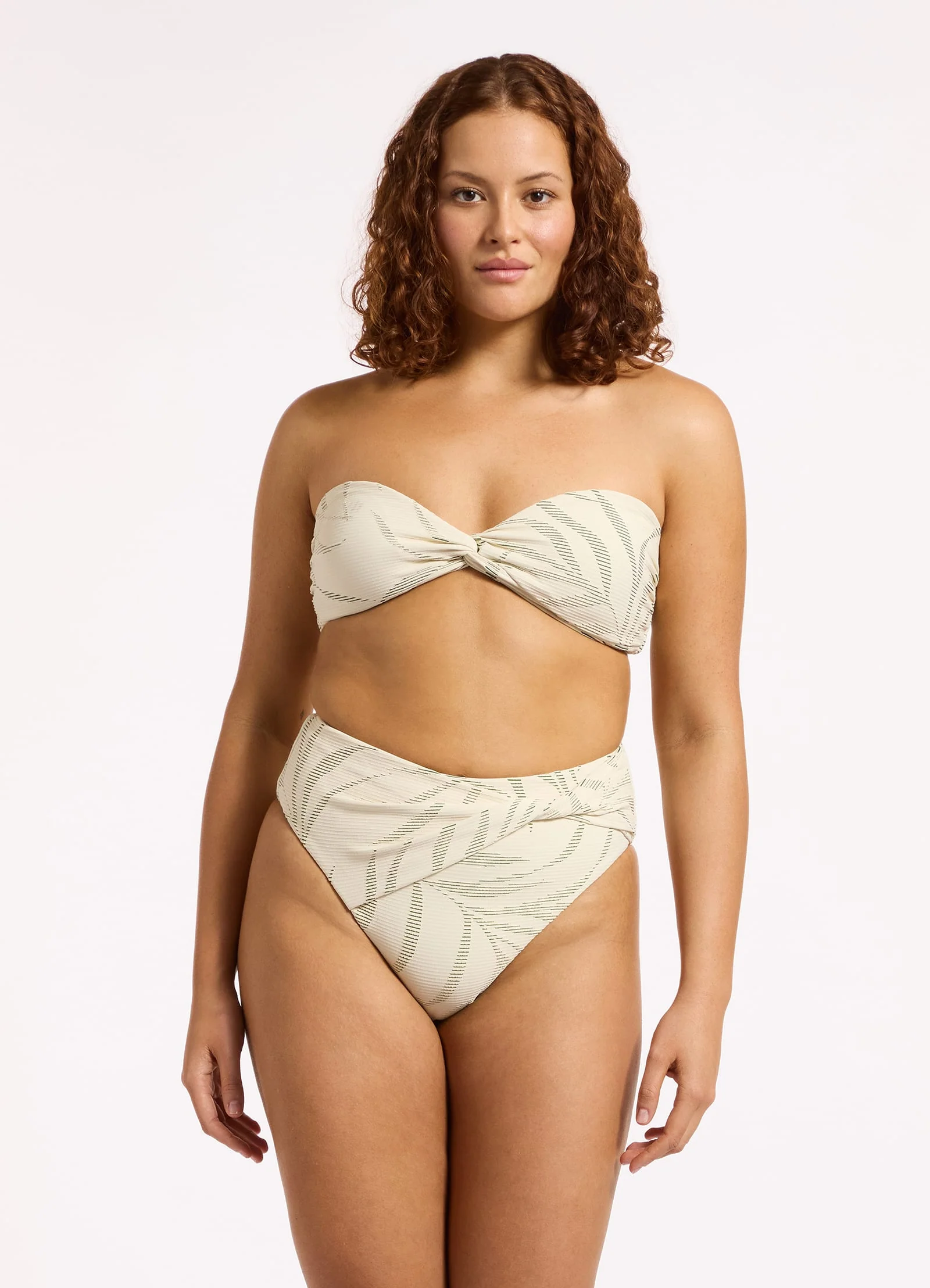 Botanic Lines Bandeau Bikini Top - Image 3