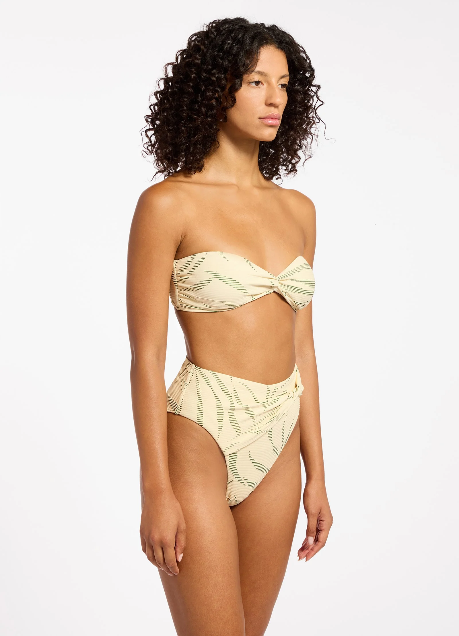 Botanic Lines Bandeau Bikini Top - Image 4