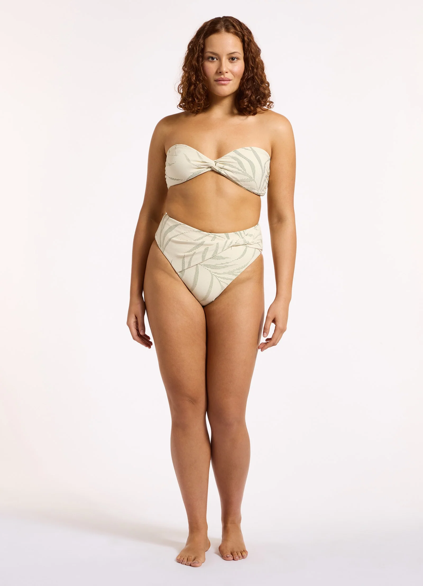 Botanic Lines High Waist High Leg Bikini Bottom - Image 3