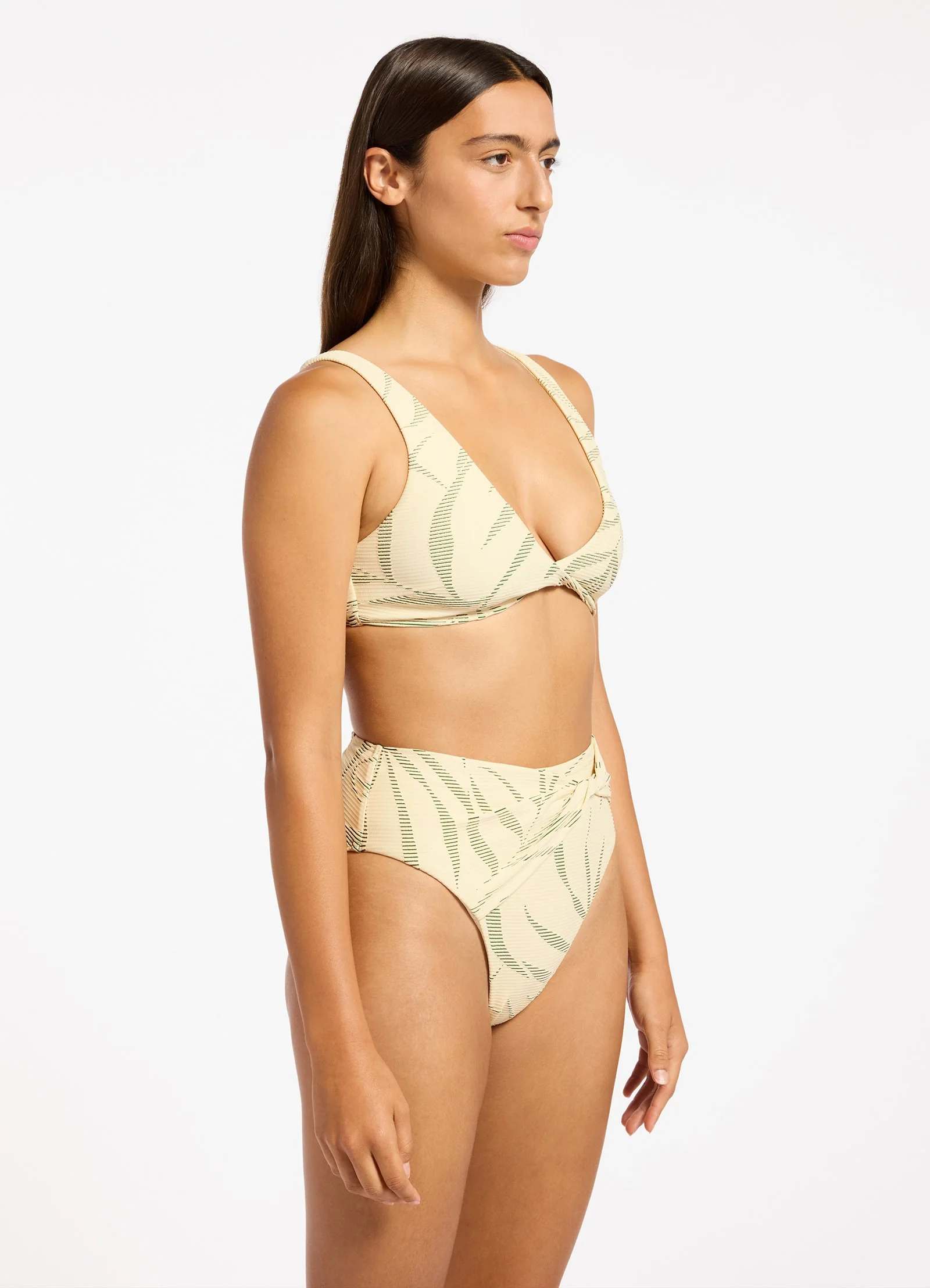 Botanic Lines High Waist High Leg Bikini Bottom - Image 4