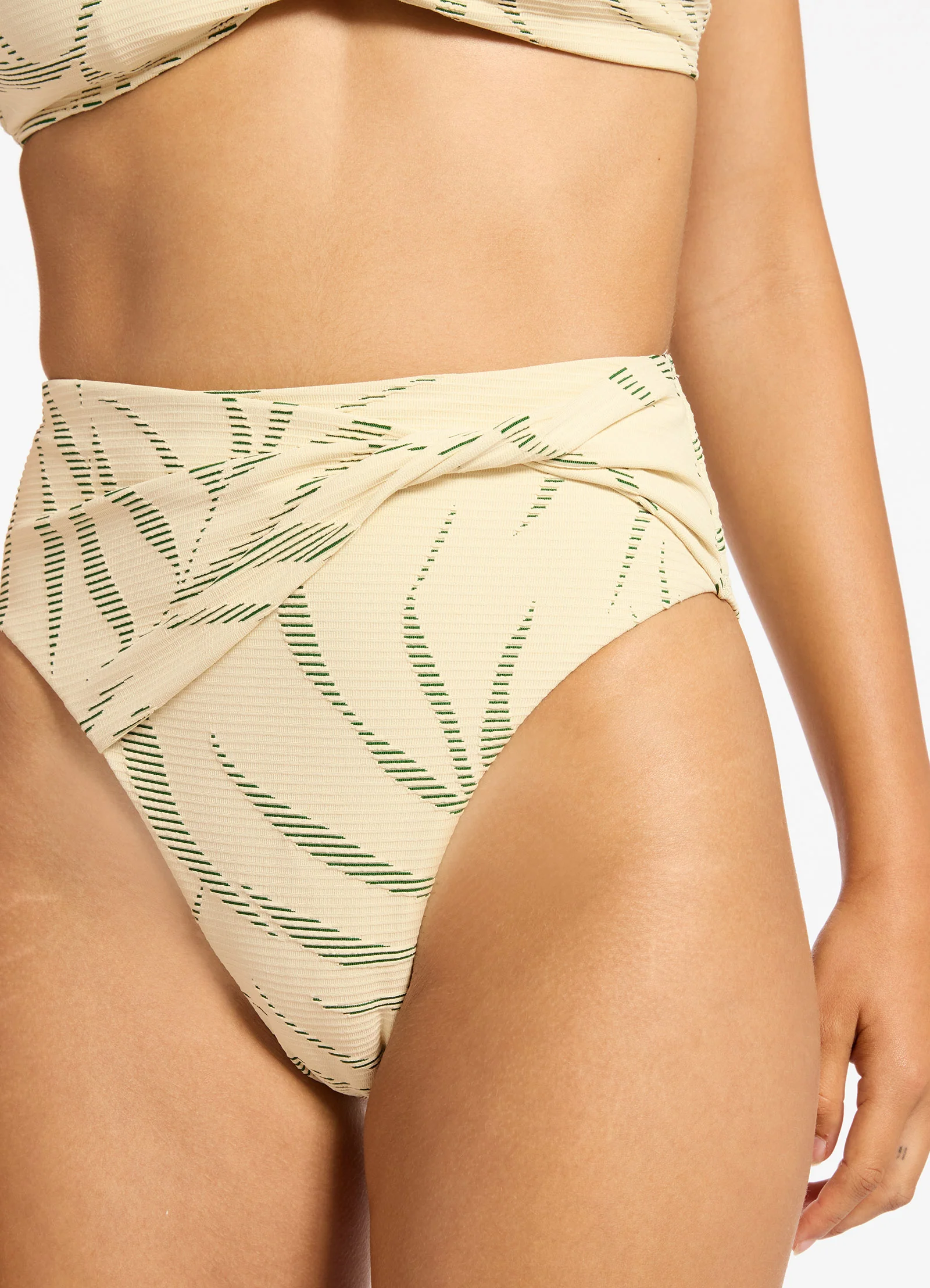 Botanic Lines High Waist High Leg Bikini Bottom - Image 6