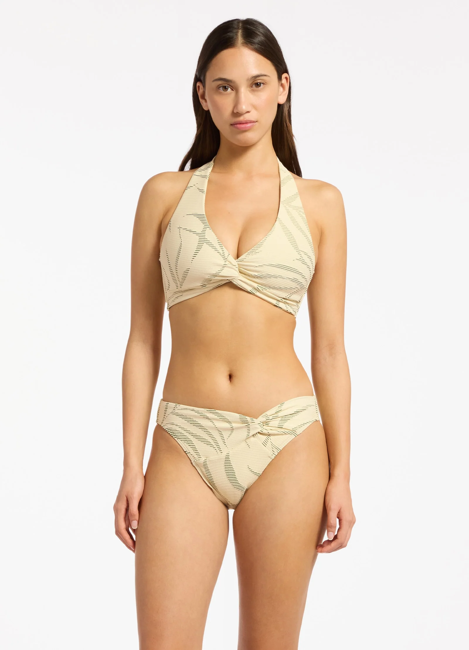 Botanic Lines Twist Front Hipster Bikini Bottom - Image 4