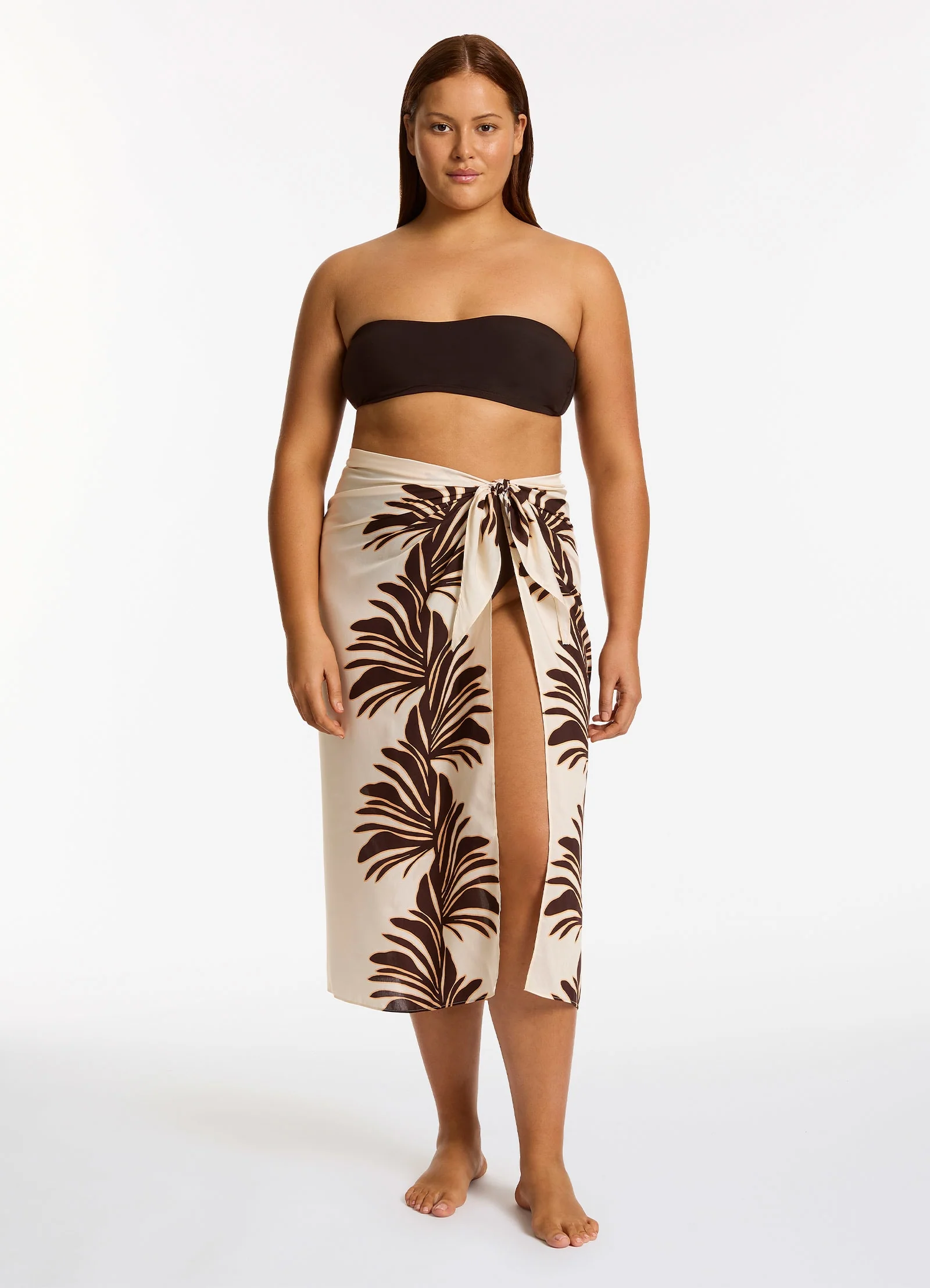Dahlia Palm Sarong  - Cream - Image 3