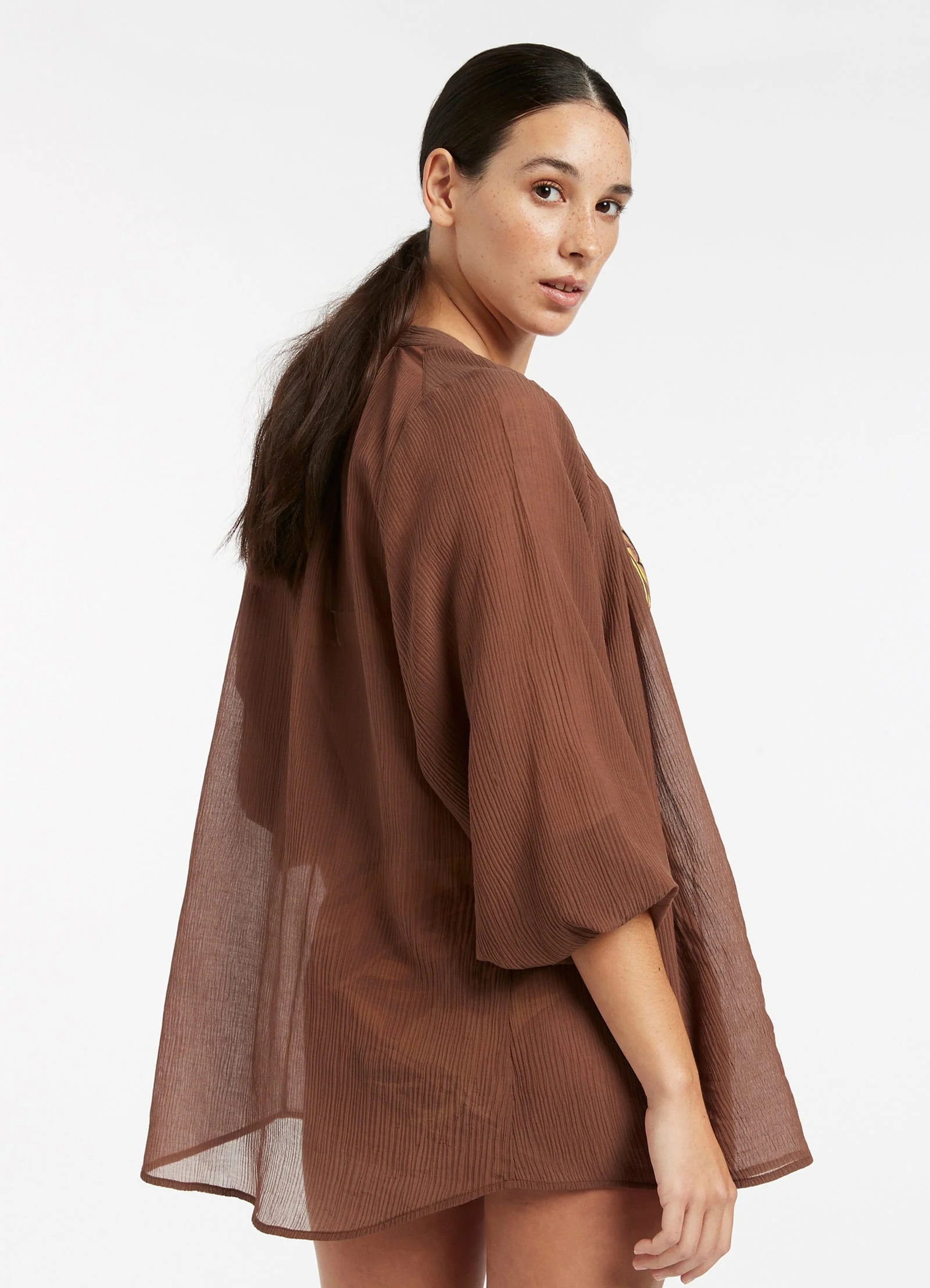 Jetset Gathered Shirt - Desert Brown - Image 3