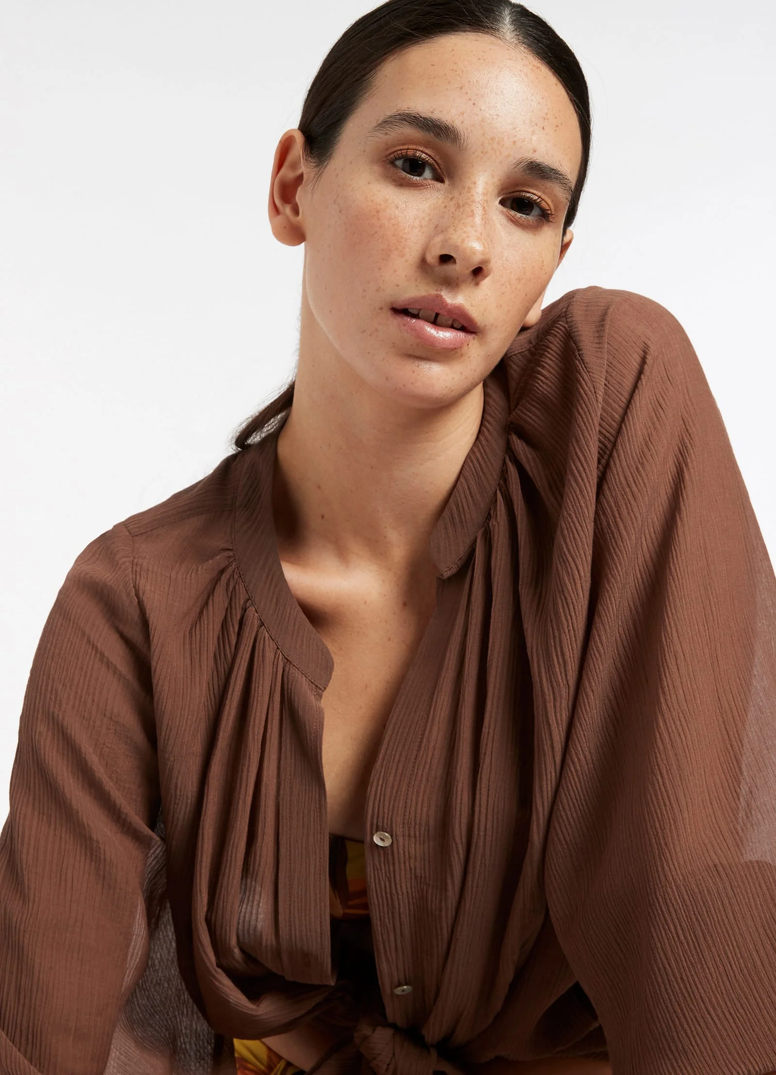 Jetset Gathered Shirt - Desert Brown - Image 4