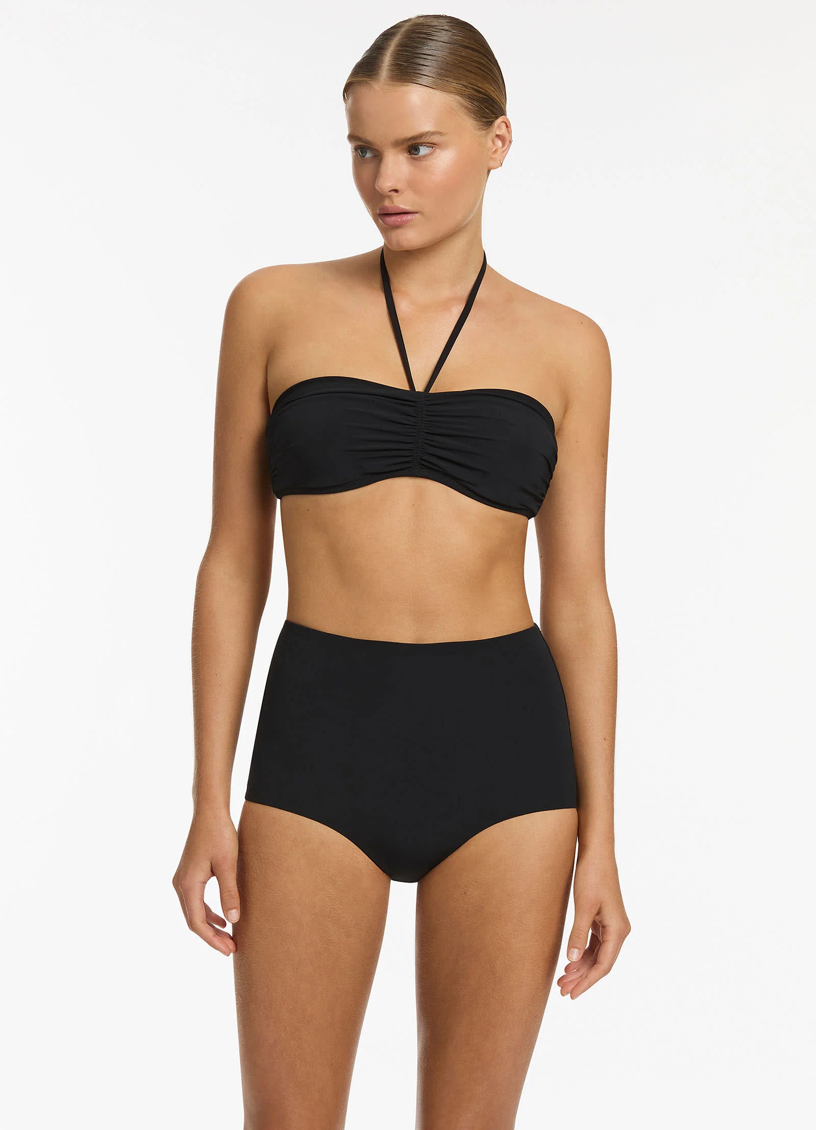 Jetset High Waist Boyleg Bikini Bottom - Black - Image 4