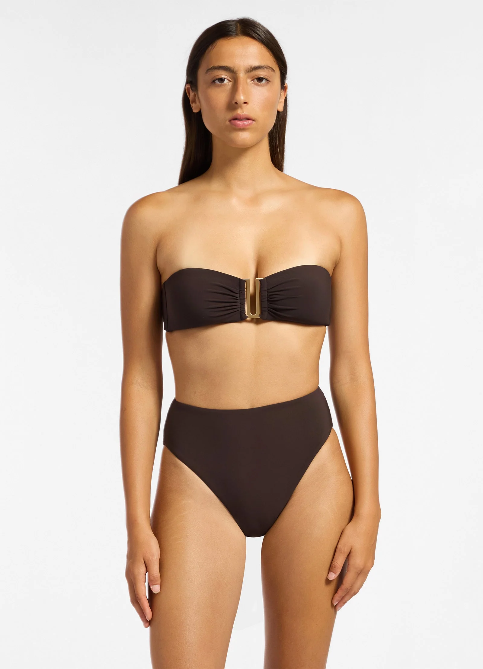 Jetset High Waisted Bikini Bottom - Chocolate - Image 4