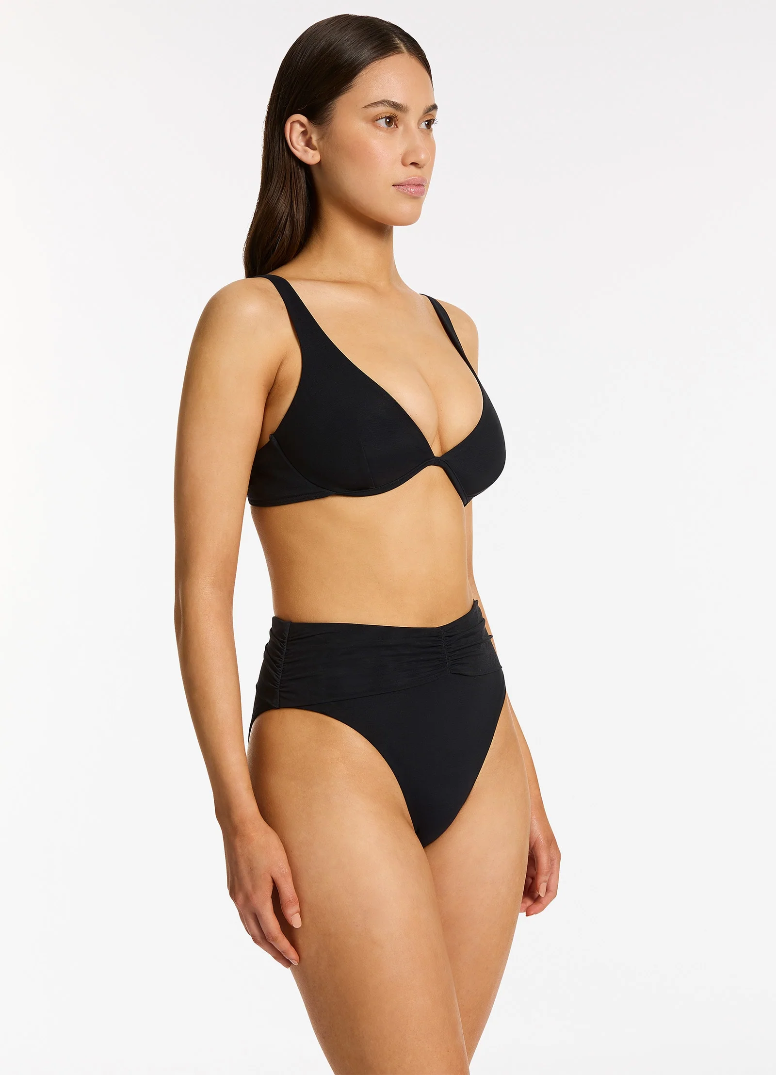 Jetset Lure High Leg High Waist Bikini Bottom - Black - Image 3