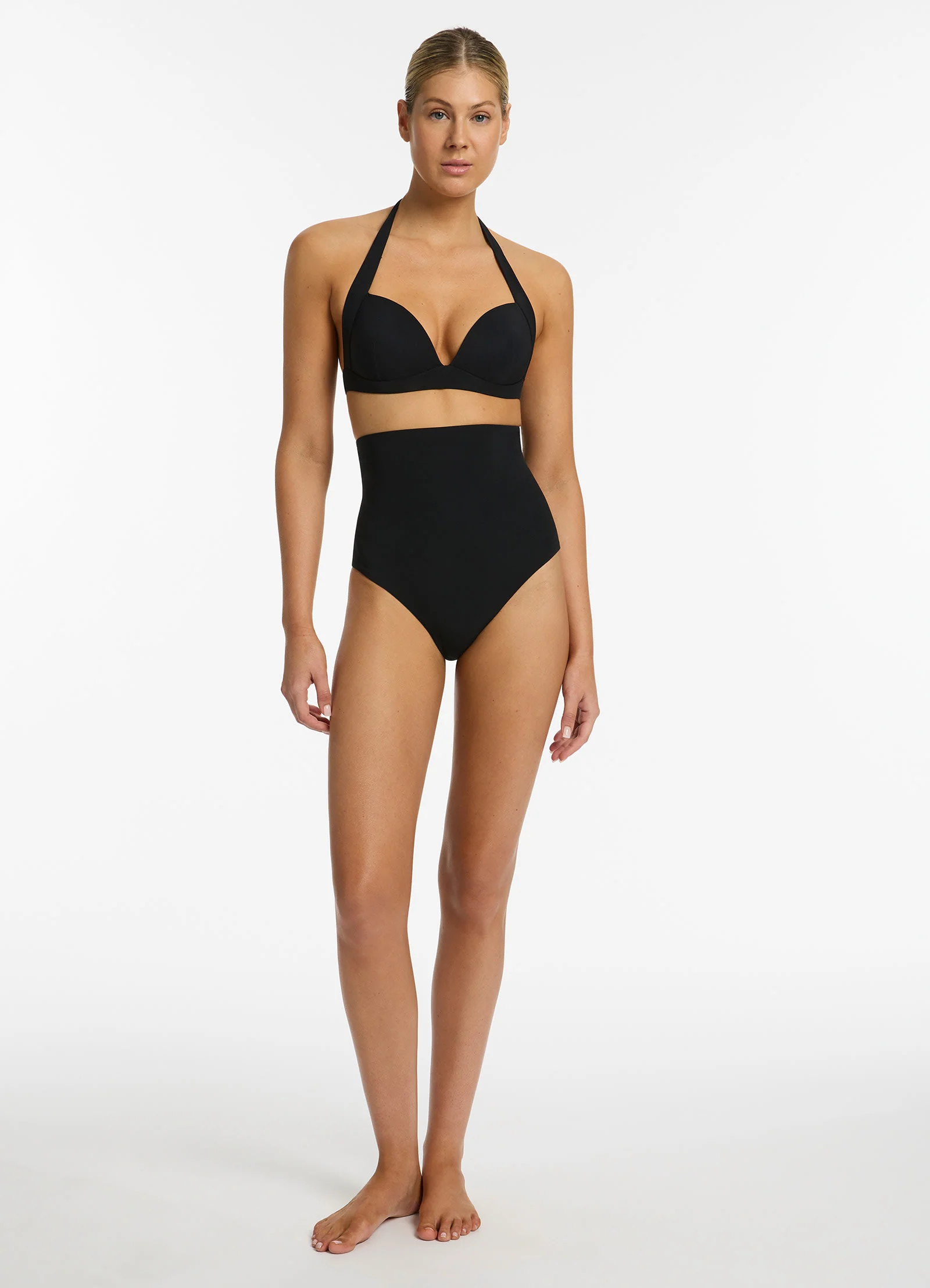 Jetset Moulded Halter Bikini Top - Black - Image 4