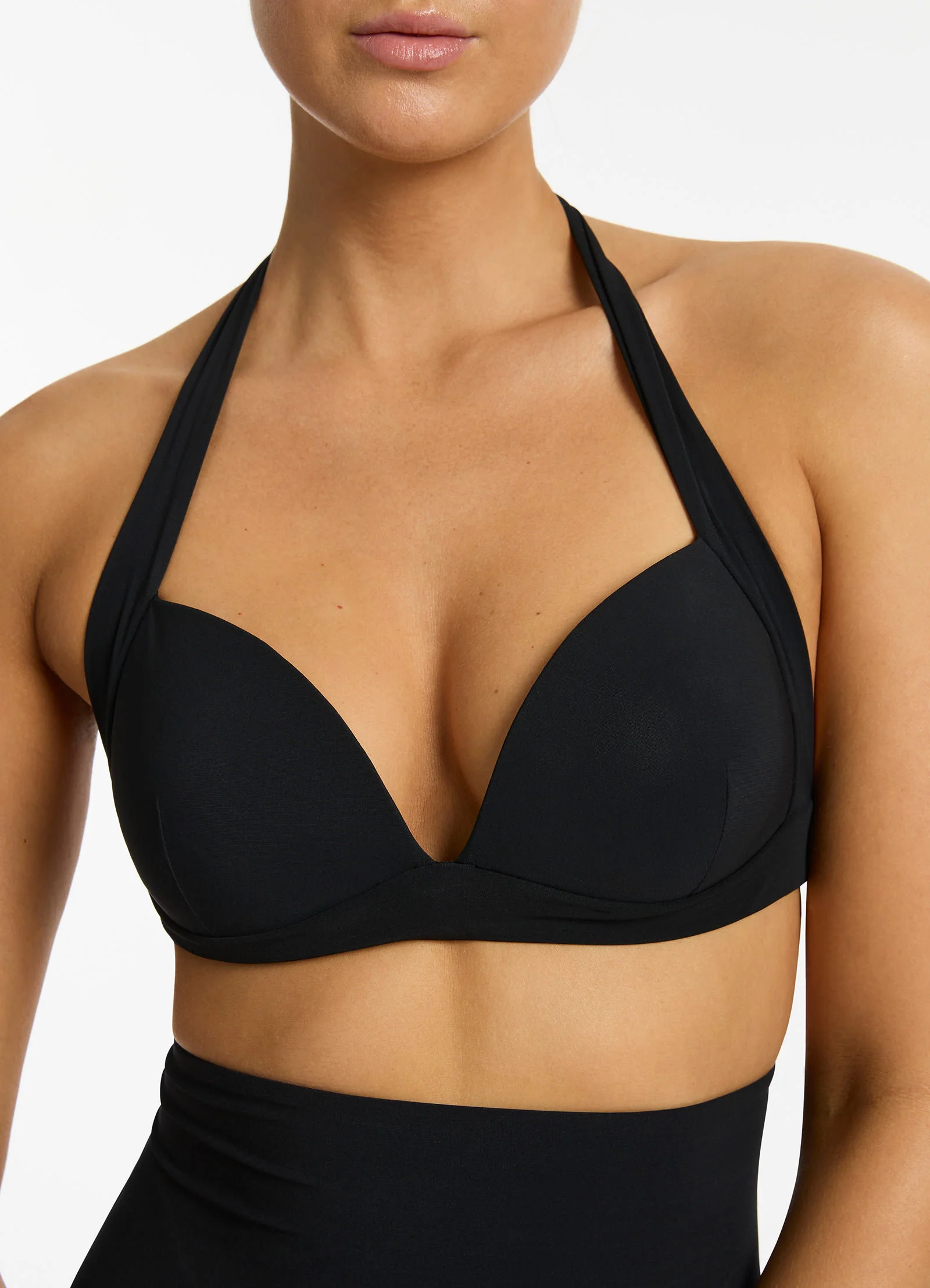 Jetset Moulded Halter Bikini Top - Black - Image 5