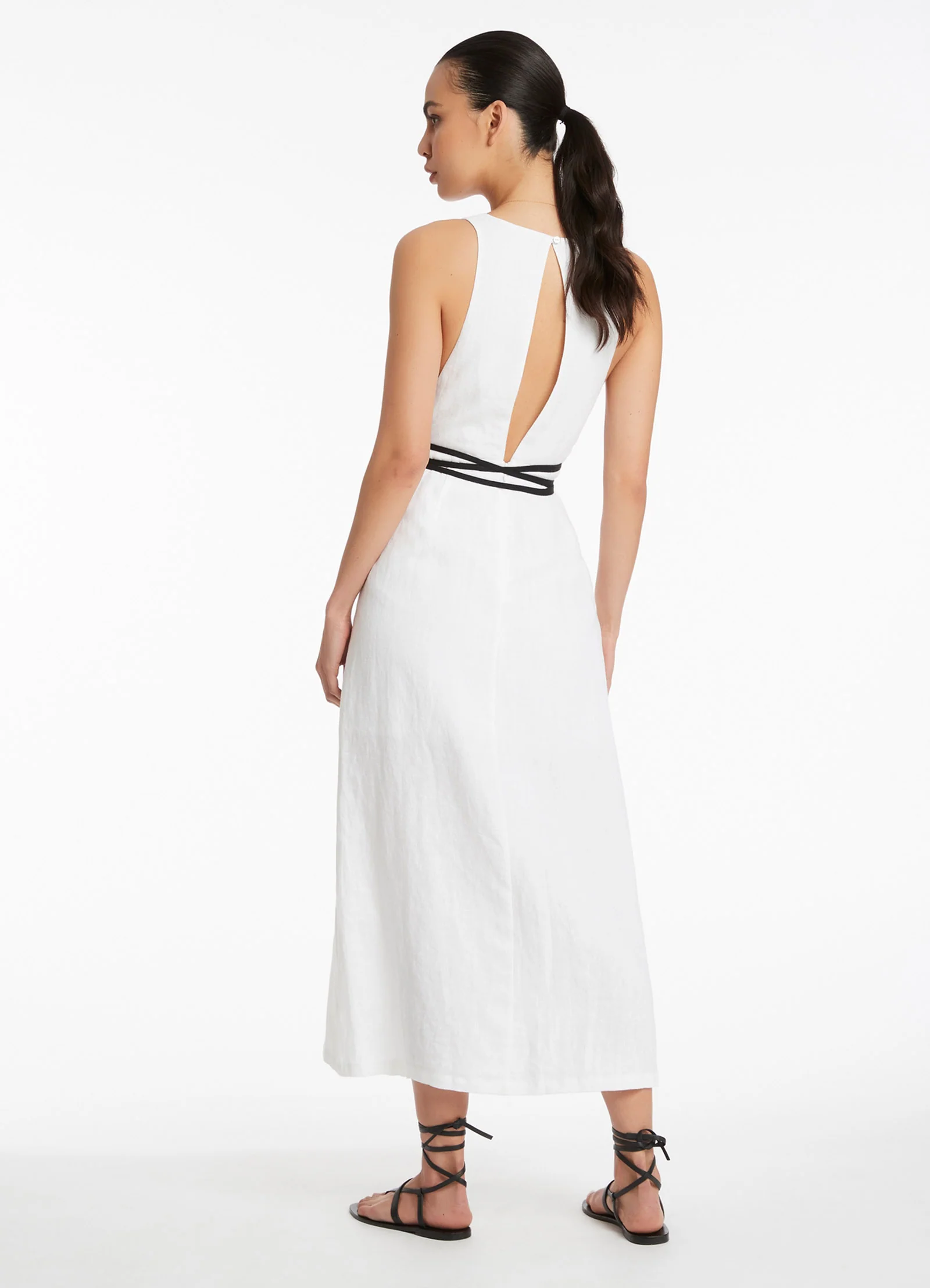 Jetset Plunge Belt Dress - White - Image 4