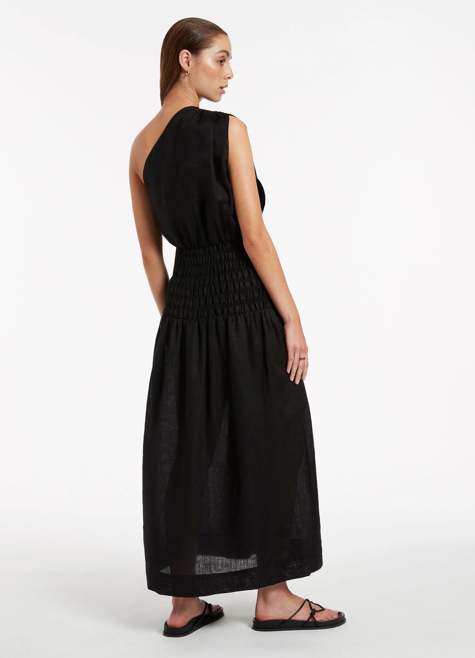 Jetset Shirred Dress - Black - Image 4