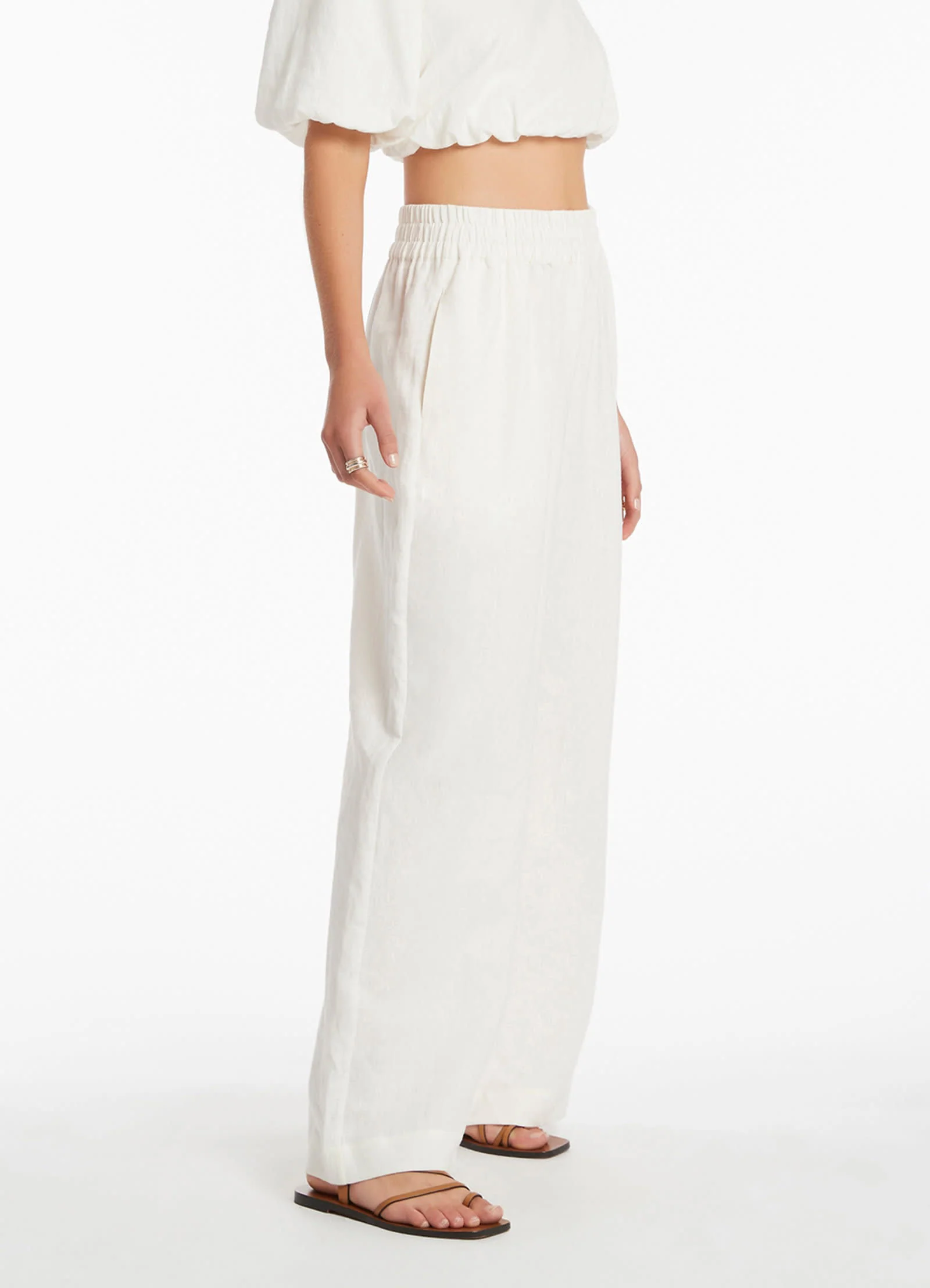 Jetset Wide Leg Pants - Cream - Image 2