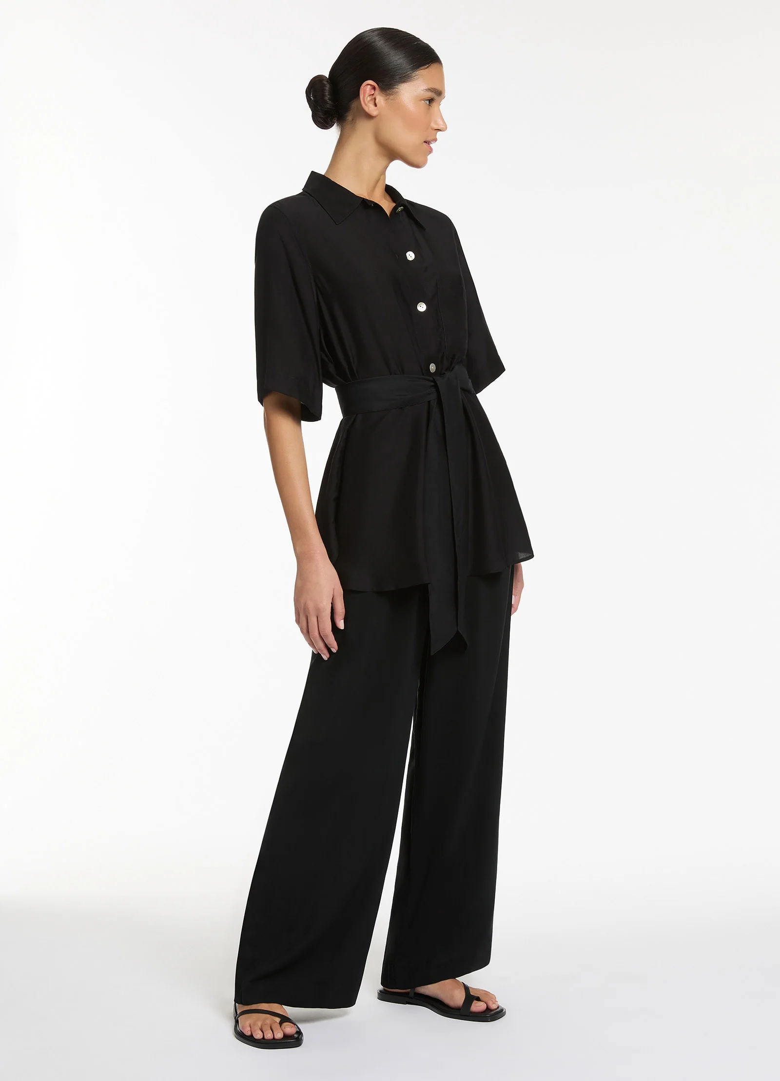 Jetset Wide Leg Pants - Black - Image 3
