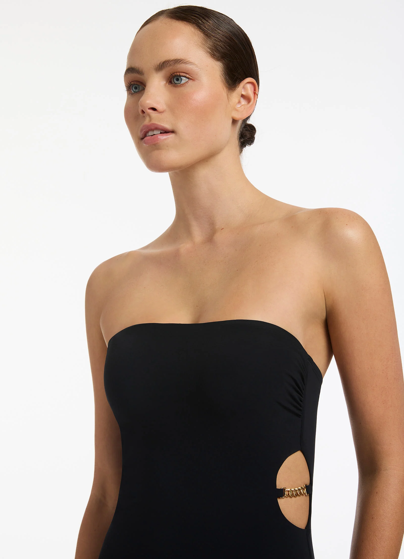 Lien Bandeau Minimal One Piece - Black - Image 5