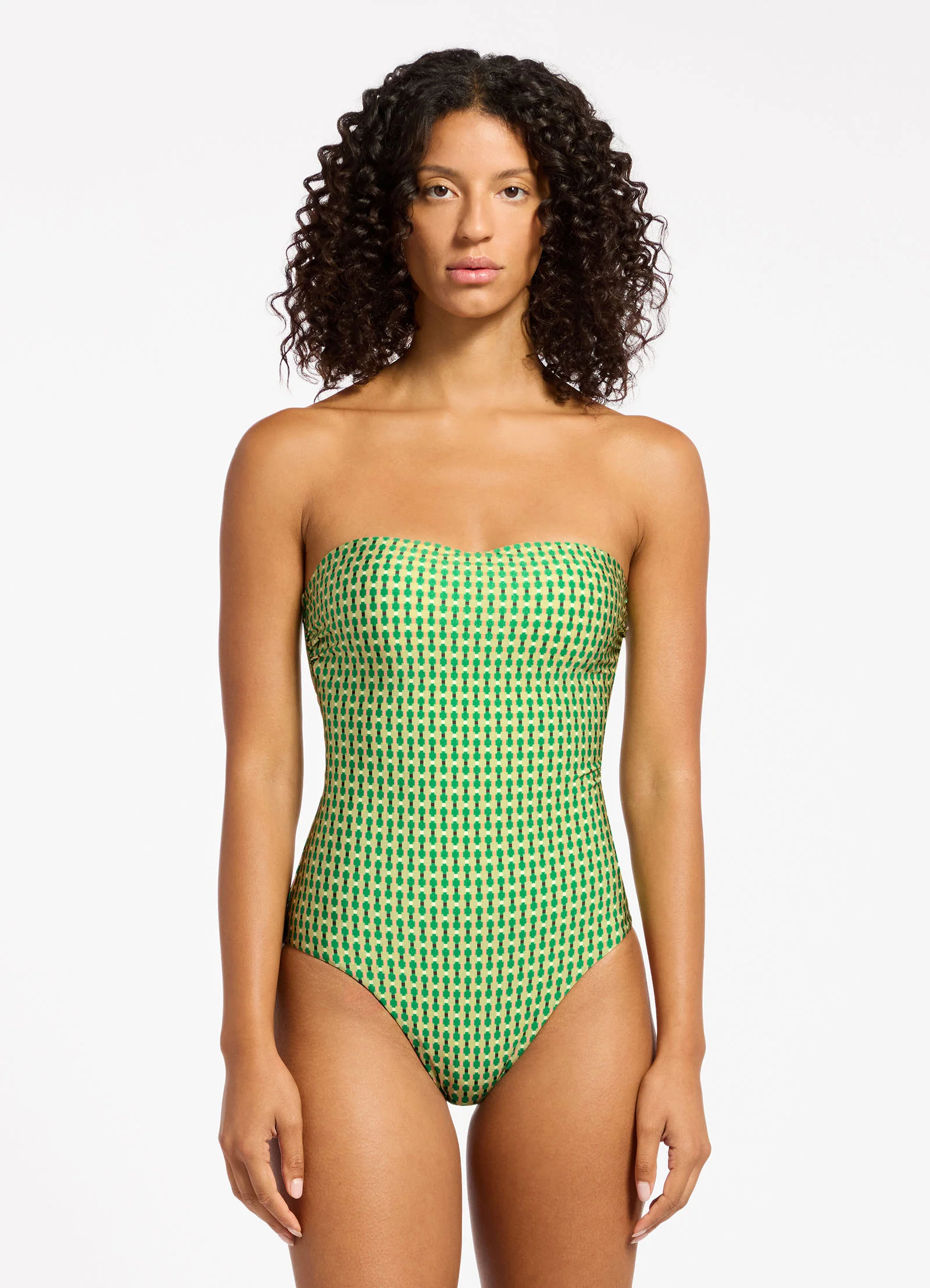 Mattala Geo Moulded Bandeau One Piece - Flora - Image 4