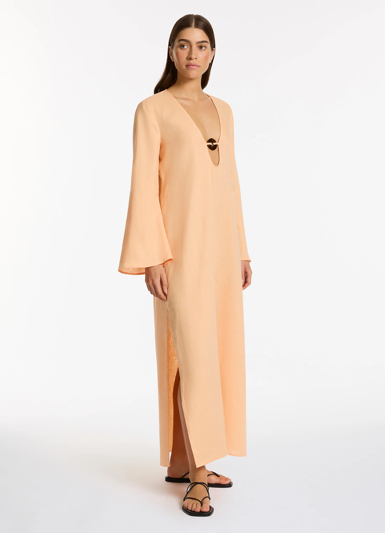 Mattala Maxi Kaftan - Peach - Image 3
