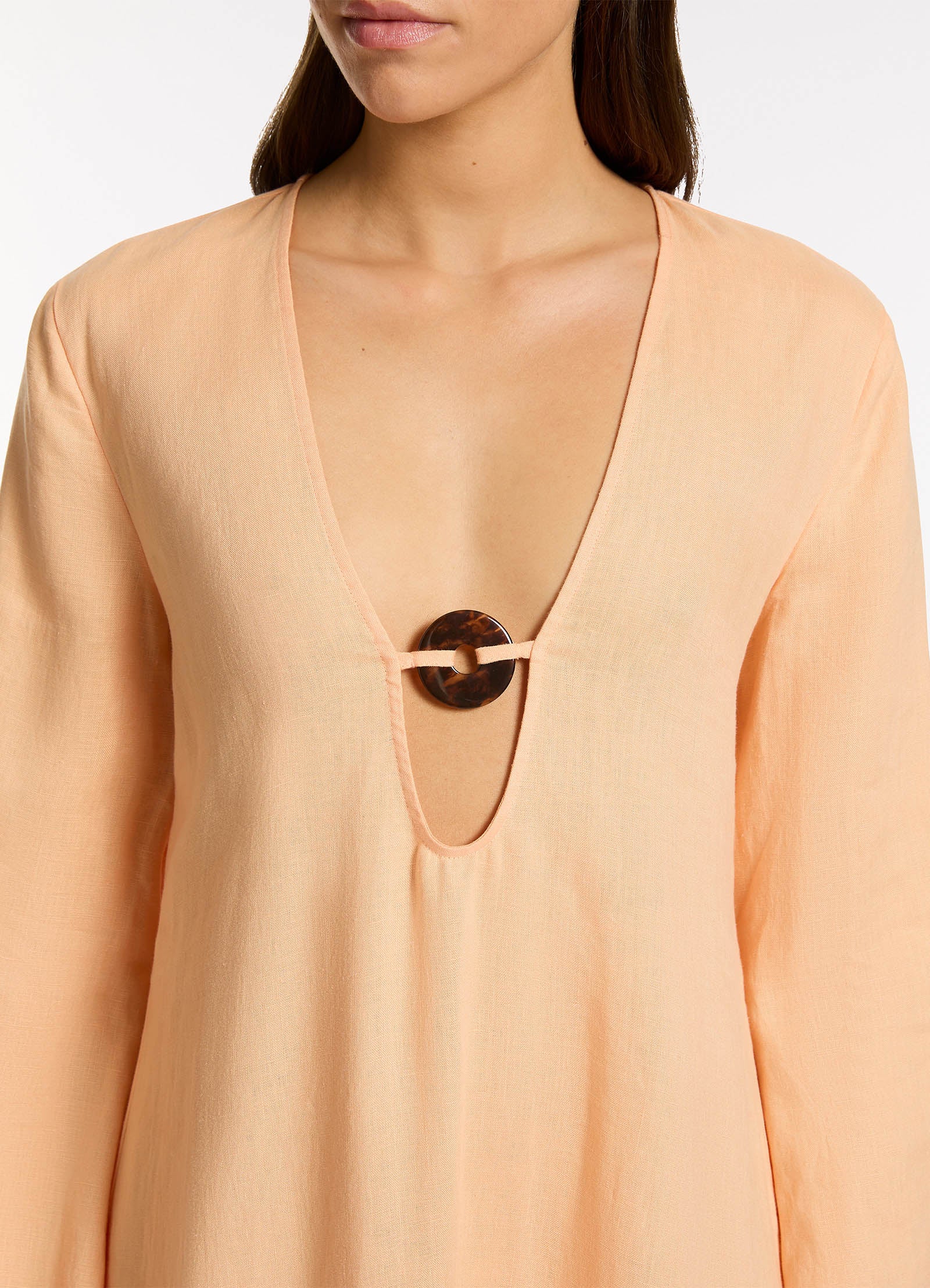 Mattala Maxi Kaftan - Peach - Image 4