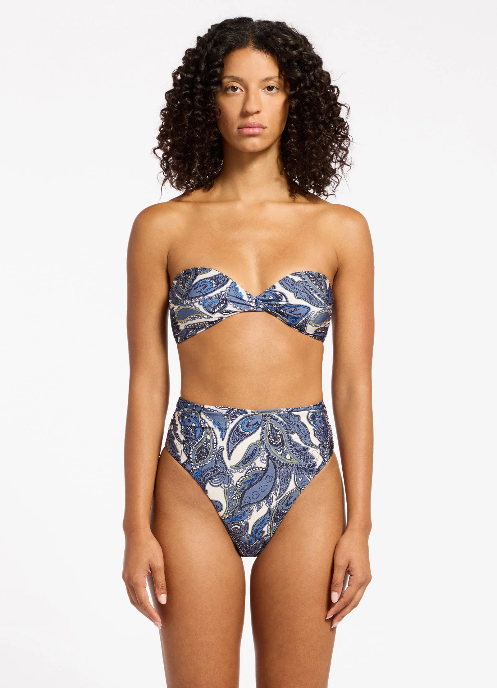 Oasis Paisley High Waist High Leg Bikini Bottom - Image 4