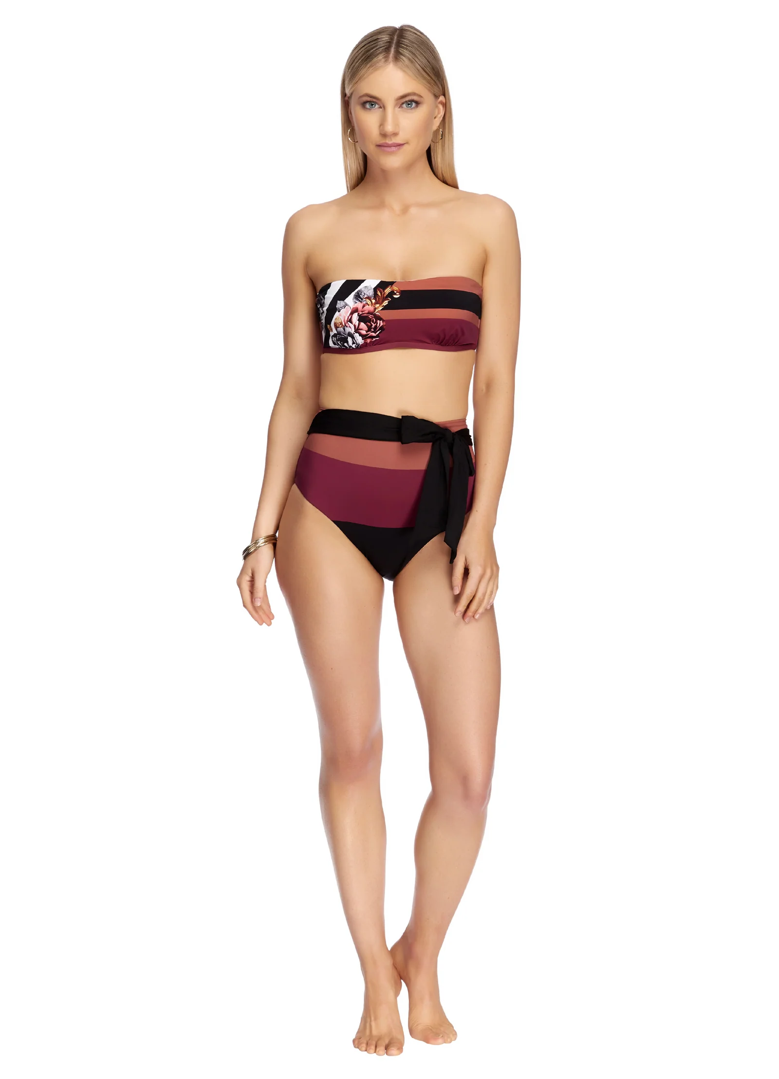 Opulence C/D Bandeau Bikini Top - Multi Print - Image 4
