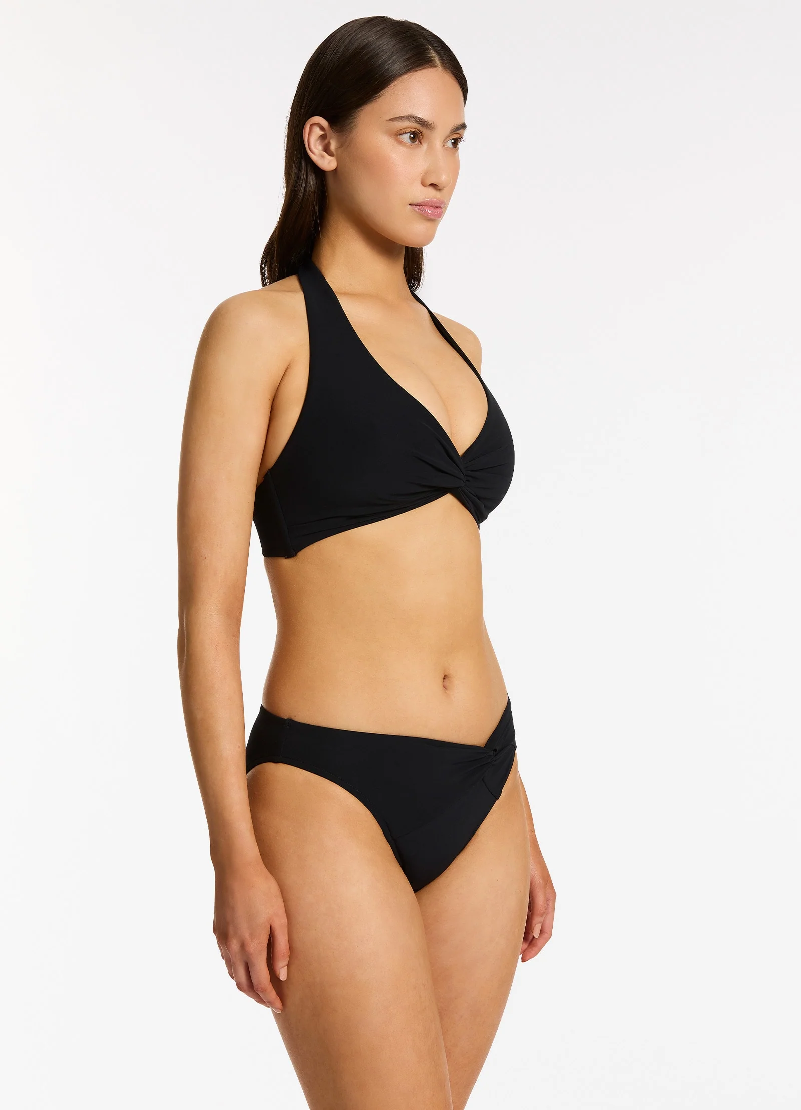 Jetset Twist Front Hipster Bikini Bottom - Black - Image 3