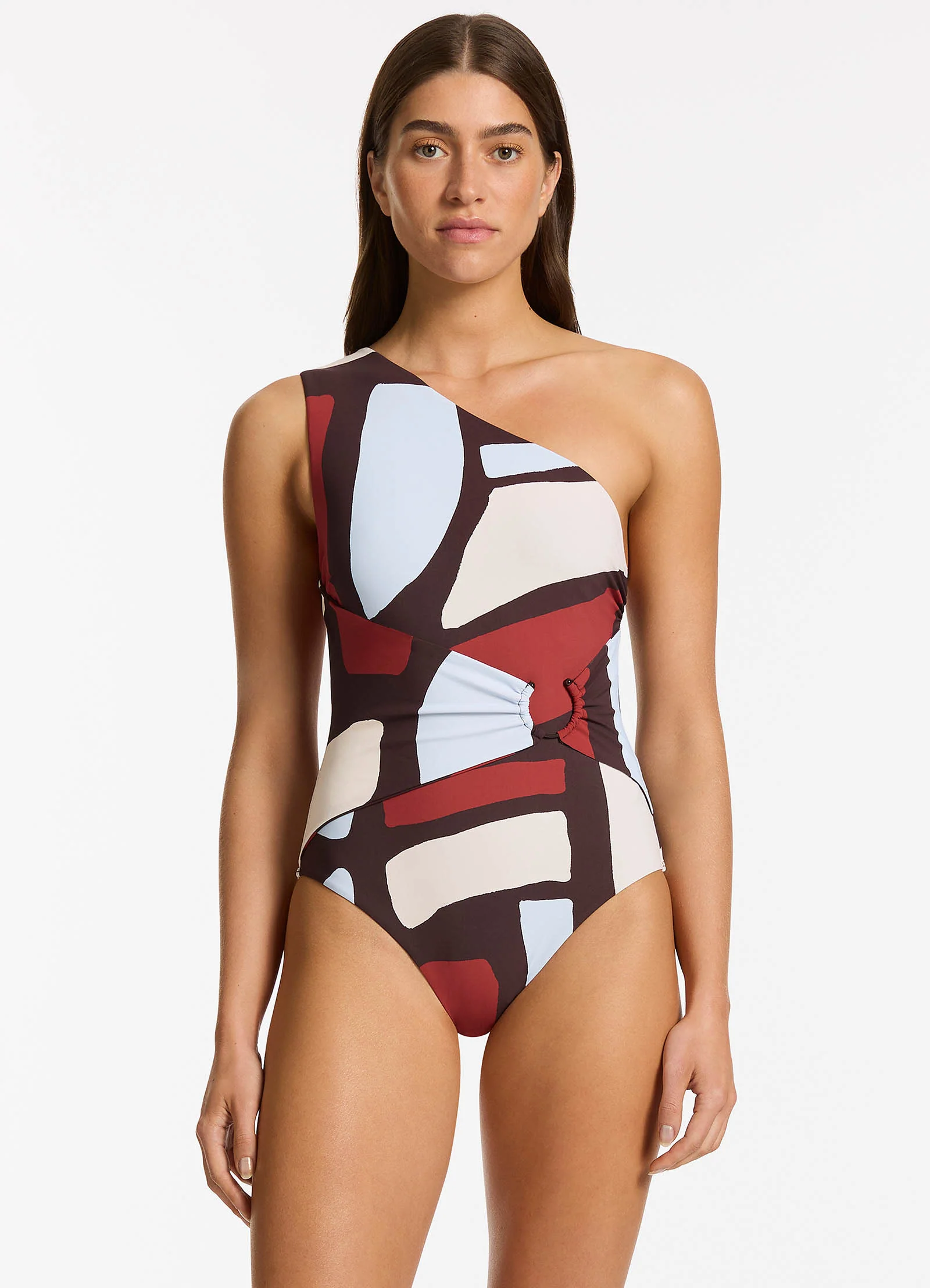 Zarla One Shoulder One Piece - Ruby - Image 4